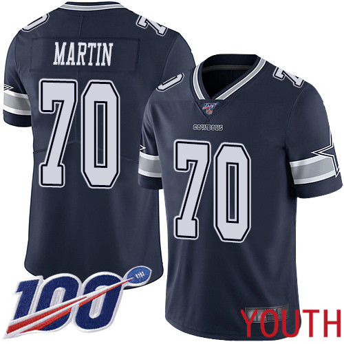 Youth Dallas Cowboys Limited Navy Blue Zack Martin Home #70 100th Season Vapor Untouchable NFL Jersey